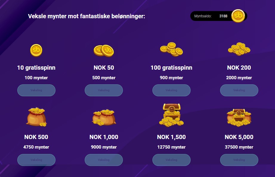 Slotbox mynter